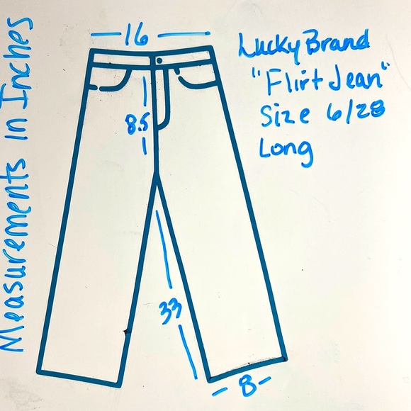 Lucky Brand Dungaree Jeans Size 6/28 Inseam 32 L. - Picture 6 of 7